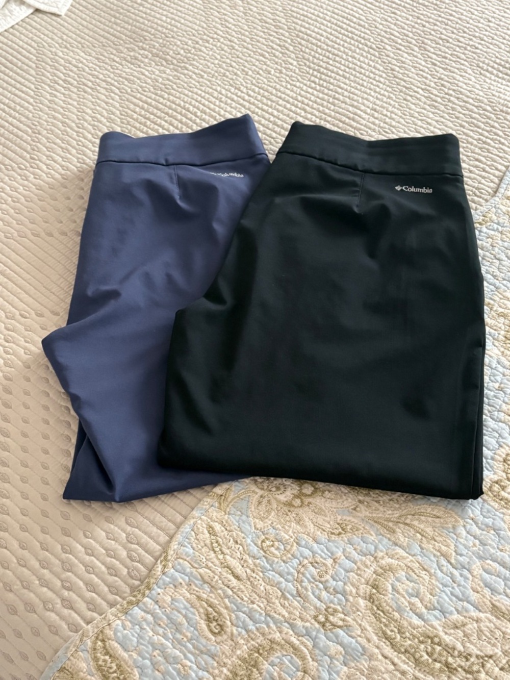 TWO PAIR Columbia All Seasons Pull-On Pants, Size XL, Black and Nocturnal (Blue) - Picture 9 of 12